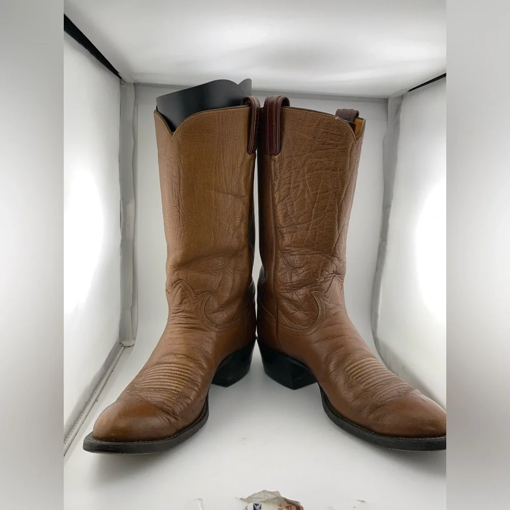 Tony Lama - Brown Textured- Handcrafted - Women's - Cowboy Boots- Size 10 B - Picture 2 of 11